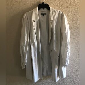 Lane Bryant 16 White Cuffed Blazer